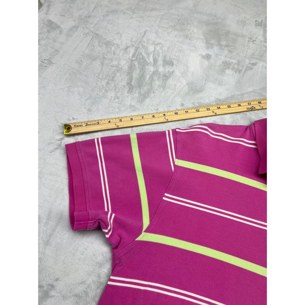 IZOD Striped Mens Polo Shirt XXL Pink 100% Cotton Short Sleeve Pique - Picture 9 of 9